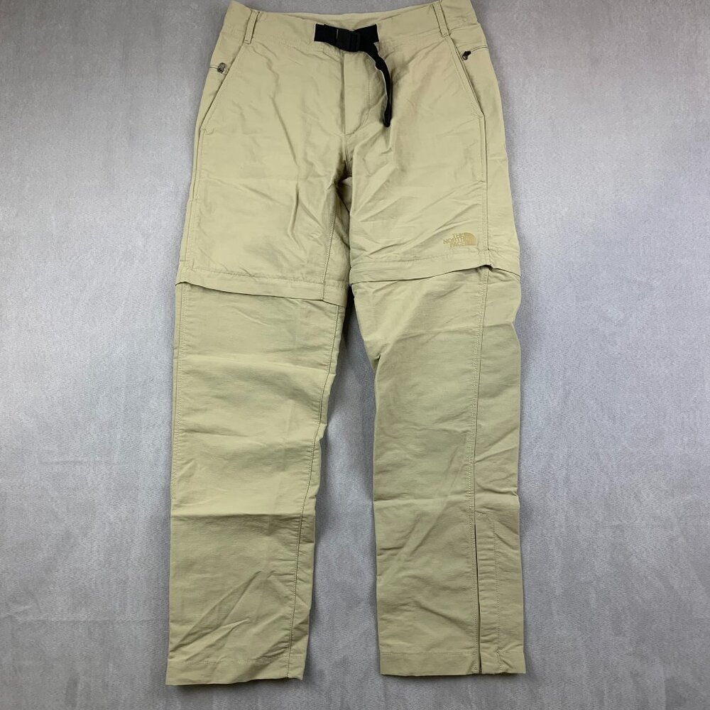 North Face Mens Convertible Pants 30 Beige Paramount Trail Zip Off Shorts Nylon